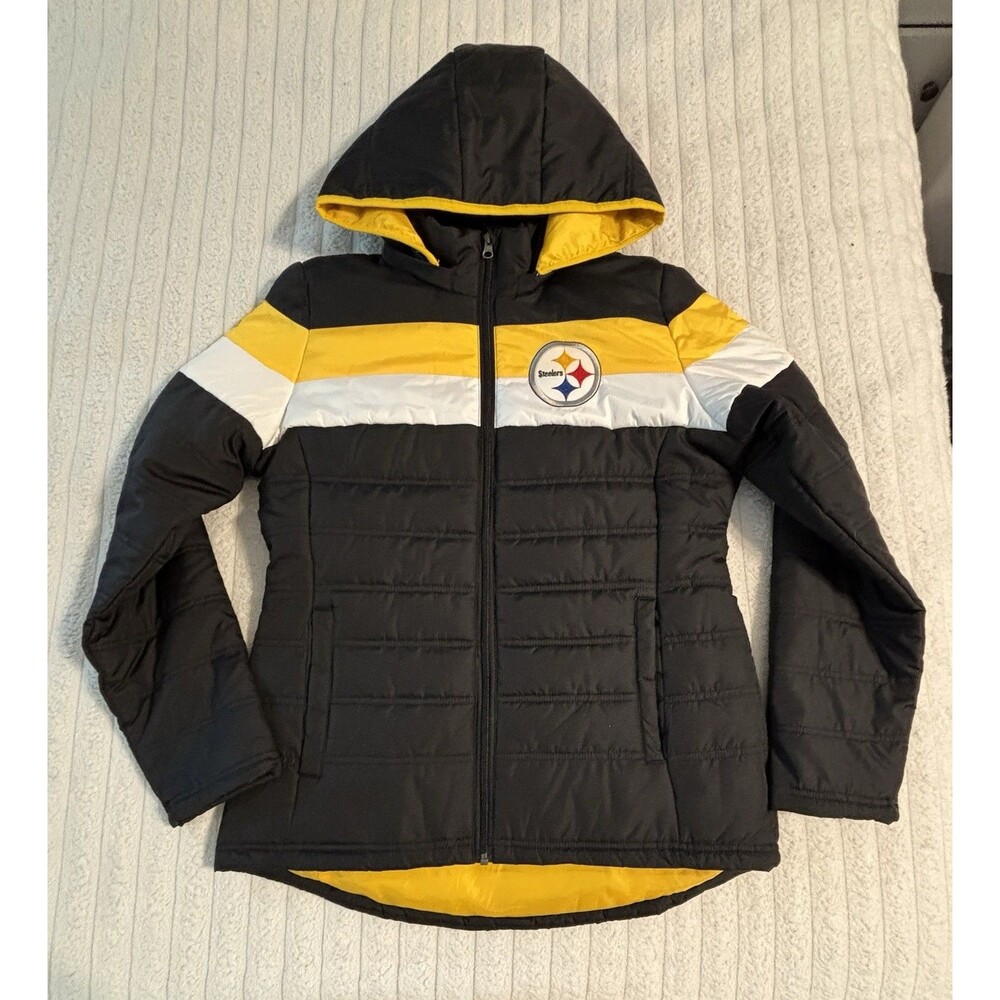 NWOT Pittsburgh Steelers G-III Women Wild Card Parka Jacket  Medium Black Yellow